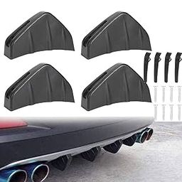 AUTO MT 4pcs Car Rear Lower Bumper Wing Lip Diffuser Shark Fin Spoiler Tirm Covers Decoration Rear Bumper Splitter Universal for All CAR-10