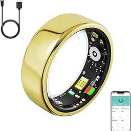 Smart Ring for Men/Women,Health & Activity Tracker with Heart Rate,Sleep Monitoring/Blood Oxygen/Motion Tracking,Waterproof & No Subscription Required Gold 9-picture-14