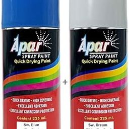 APAR Automotive Spray Paint Sw. Blue + Sw. Cream Whie Compatible for Swaraj Tractors -225 ml (Pack of 2-Pcs)-image-11
