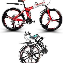 QUESEC BMV Foldable Cycle for Men | 26-Inch MTB Mountain Bicycle with 21-Speed Gears, Dual Disc Brakes, Hydraulic Suspension, Alloy Mag Wheels | Folding Sports Bike for Adults (Red)-image-36