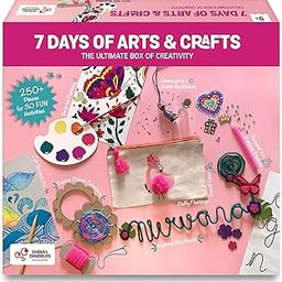Chalk and Chuckles 7 Days of Art and Craft Kit for Kids Age 9+, 30 DIY Activities-Diamond Art Stickers, Painting, Scratch Art, Birthday Gift for Girls, Boys 9, 10, 11, 12-15 Years-image-8