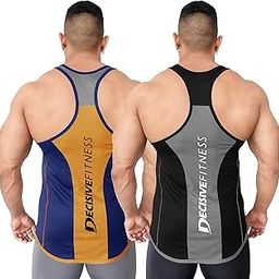Fitness Designer Gym Stringer Vest, Gym Vest, Racer Y Back, Sports Tank Tops, Sando for Men-image-56
