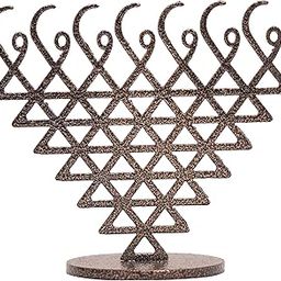 NAITIK CREATION Shri Saraswati Yantra for Success & Wisdom | Antique Gold Metal Yantra for Pooja Room, Study Table & Office Desk | Spiritual Gift for Students & Professionals (10 cm x 10 cm)-14