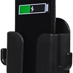 Wall Mounted Mobile Stand Storage Case for Remote, Wall Mounted Mobile Stand/Multi Purpose Stand with Hole for Phone Charging (Black)-4