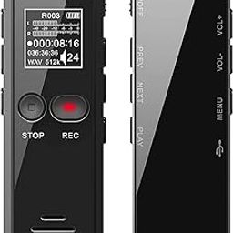 Tschisen Digital Voice Recorder with Playback, One Touch Advanced Audio Rectangle, 64G 1536Kbps HD Recording Noise Reduction USB Charging for MP3 Player Recorder Lesson Meeting-image-51