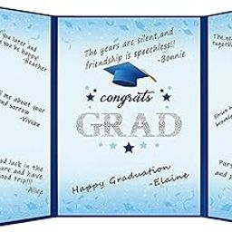 CALANDIS™ Graduation Guest Book Thick Paper Easy to Write on Postcard Decoration Blue | Guest Books & Pens | Wedding Supplies-32