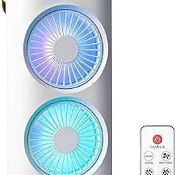Drumstone (𝗦𝗽𝗲𝗰𝗶𝗮𝗹 𝟭𝟬 𝗬𝗲𝗮𝗿𝘀 𝗪𝗮𝗿𝗿𝗮𝗻𝘁𝘆) Portable Mini Air Conditioner - Quiet USB Cooling Fan with 3 Speeds, Timer, Mist, 360° Adjustment, and LED Light 𝐏𝐞𝐫𝐟𝐞𝐜𝐭 𝐆𝐢𝐟𝐭-22