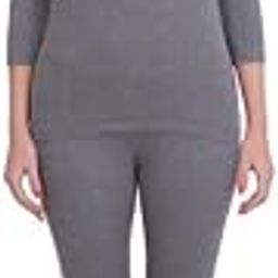 Women Solid Cotton Blend Round Neck Dark Grey Thermal Set-image-70