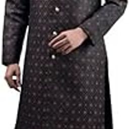Men's Coffe Jacquard Casual Regular Full Sleeve Indo Western with Dhoti Set - Traditional and Trendy-image-27