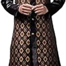 Mens Ethnic Wear Yellow Pattern Indo Western Pajama Set-41