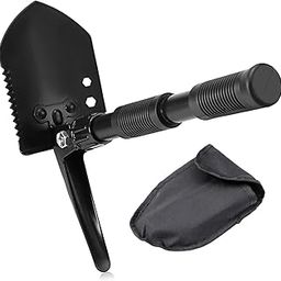 Qolixs Folding Camping Shovel Pickaxe 3 in 1 Compact Shovel for Digging Dirt, Off Road, Camping, Sand, Mud & Snow, Gardening, Beach-19