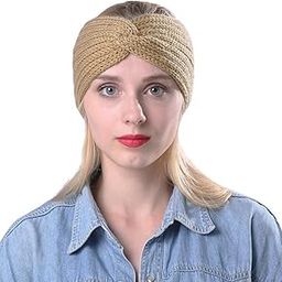 Brown Bow Style Winter Headbands for Women Wool, Ear Warmers for Women Headband Knit Thick Cold Weather Warm Ear Muffs Winter Ear Protector-image-58