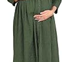 Maternity Nighty for Women | 100% Soft Cotton Feeding Nighty | Maternity Maxi Dresses for Women | Maxi Feeding Dress | Zipless Maternity Feeding Nighty | Breastfeeding Nighty for Women-image-75