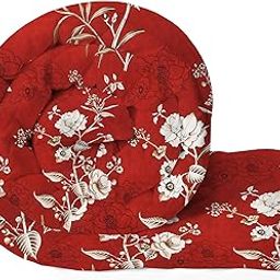 220 GSM Ezyption Velvet Reversible AC Comforter/Blanket for WinterQuilt/Duvets for King Size Double Bed (230X250 cm) Red Rose-34