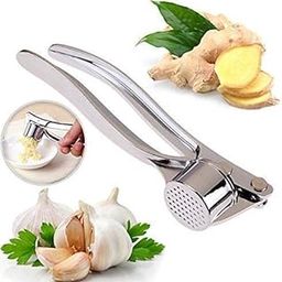 Clazkit Garlic Crusher Presser Garlic Press Multi-Function Manual Portable Garlic Crusher Ginger Mincer Garlic Presser Curved Garlic Grinding Slicer (Silver), Medium (CGCP)-picture-17