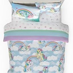 Franco Collectibles My Little Pony Classic Retro Rainbow Bedding 7 Piece Super Soft Comforter and Sheet Set with Sham, Full, (100% Official Licensed Product)-image-14