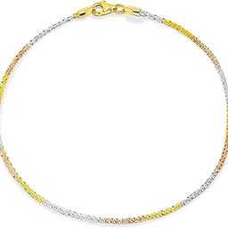 925 Sterling Silver & Gold Plated Anklet Gift for Women-image-68