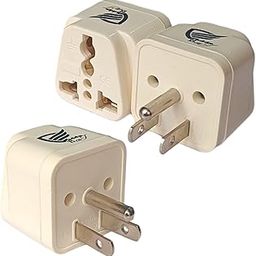Vadda Bai India to US Travel Adapter – Universal Plug Converter – India to USA, Japan, Canada, Philippines, Mexico, Brazil, Thailand, Taiwan, Panama – for Mobile Phones, Laptop, Camera – 3 Pack –White-29