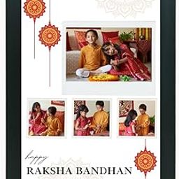 SF Enterprise Personalized Rakhi Gift Photo Frame for Brother Sister | Custom A4 13x9 Inch Black Wall Mount Picture Frame | Unique Raksha Bandhan Gift for Siblings | Home Decor-image-17