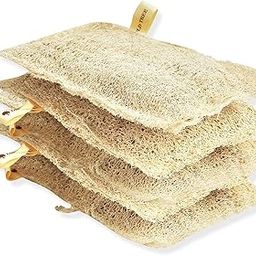 Old Tree Rectangular Body Scrubber (Pack of 4) for Men and Women - Natural Loofah Sponge for Bathing - Biodegradable and Eco-Friendly Natural Scrubber Gentle on the skin | Skin Friendly | Bathroom Accessories-3