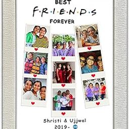 Personalized A4 Best Friends Forever Photo Frame – Friendship Collage with Custom Name & Year-image-16
