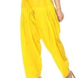 Woman's Plain Cotton Salwar Free Size || Plain Patiala || SEMI Patiala Pants || Solid Cotton-image-73