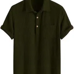 colorchakra Mens Waffle Knit Polo Tshirt Collar Knitted Shirt for Men M to 3XL-picture-3