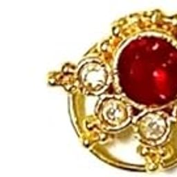 nikyanka nose pin stud gold plated red white stone stylish nose ring for womens and girls-picture-47