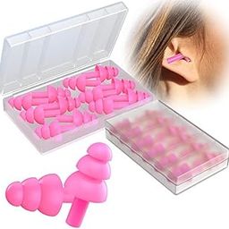 James 12 Pairs Ear Plugs for Sleeping, Reusable Silicone Earplugs Waterproof Noise Reduction Ear Plug for Swimming, Concert, Study, Loud Noise, Snoring, Work, Night Life, Flights and Airplanes (Pink)-image-25