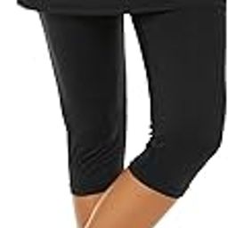 Skirted Leggings for Women Tennis Golf Skorts Capris Gym Yoga Legging with Skirts-image-66