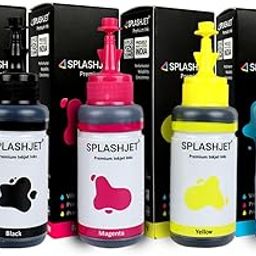Splashjet T664 Compatible Refill Ink for Epson L130, L360, L380, L361, L565, L210, L220, L310, L350, L355, L365, L385, L405, L455, L485 Printers (C/M/Y/Bk - 70g x 4) - 501756-25