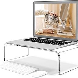 Premium Acrylic Monitor Stand, Computer Riser, Acrylic Laptop Stand, Wide 12", Computer Stand, for Office&Home TV Printer Free Acrylic Phone Stand-10
