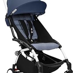 Stokke Babyzen YOYO3 Stroller from 6 Months - Includes White Frame Seat Cushion + Canopy - Folds in & Out in a Flash - Light & Compact - Carry-On Compatible - Air France Blue-picture-26