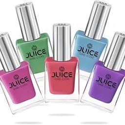 JUICE Quick-dry, Long Lasting, Chip Resistant, Gel Finish, High Gloss, F&D APPROVED COLORS & PIGMENTS Nail Kit, 5 in 1 Combo 15, Gloss-image-29