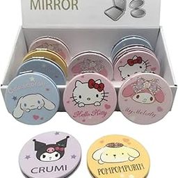 LIGHTER HOUSE Pack of 05 Pcs. Sanroi Kuromi Friends Cartoon Mirrors, Kawaii Cute Round Mini Compact Mirror, Travel Makeup Mirror, Portable Compact Mirror for Girls Women-image-36