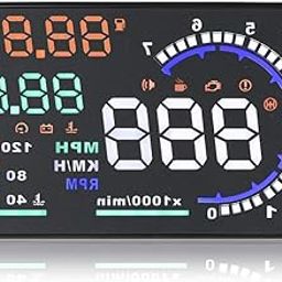 Upwade 5.5" Multi-Color Screen A8 car hud Head up Display OBD2 Speed Warning-13