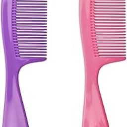 Wide-tooth Hair Detangling Comb Set, 21.5 cm Length, Multicolor, 2 Piece Set, Suitable for All Hair Types-image-51