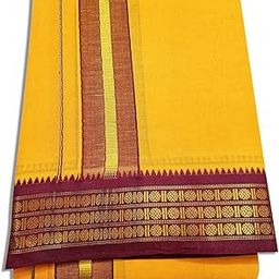 Pure Cotton Colour Dhoties For Men 3 Muthu Border (Size : 9 x 5) 4.00 Meter double Dhoti And 2.25 Meter Towel set-image-41
