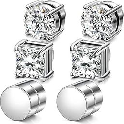 3Pair Non Pierced Earrings for Men, Earrings for Men, Stainless Steel Studs Earrings Ear Clip Rarrings for Man and Women for Non Pierced Ears-image-98