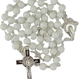 White Pearl Rosary for Wedding/Communion | Catholic Praying Rosary for Men & Women 6mm Beads (White Color)-image-32
