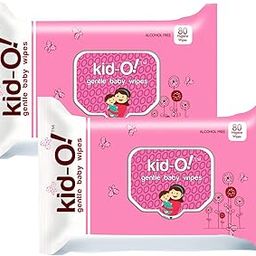KIDO Gentle Baby Wipes Aloe Vera with Lid (Pink) 2 Packs x 80 = 160 Wipes-image-23