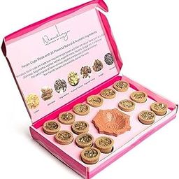 Nirmalaya Premium Organic Rooh Gulab Havan Cups | Pack of 15 with Diya | Natural Havan Samagri Blend of Flower Powder, Loban & Jatamansi | Ideal for Pooja, Meditation, Yoga and Aromatherapy-15