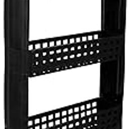 NAVRANG Navrag 5 Layer Black Multipurpose Kitchen Storage Slim Rack with Wheels for Home, Office, Bedroom and Bathroom (5 Layer, Black)-14