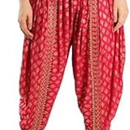 Women Printed Loose fit Dhoti Salwar Pant (Harem Pant) Free Size Free Size (28 Till 34) Rani-picture-0