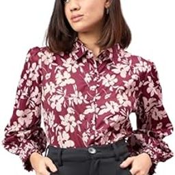 Women Blue and Animal Printed Polyester Regular Fit Smart Casual Shirt-image-21
