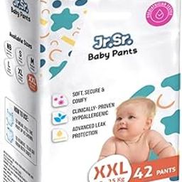 Jr. Sr. Baby Diaper Pants with Advanced Leak Protection | Soft & Comfortable| XXL | 15-25 Kg | Pack of 1 | 42 Counts-23