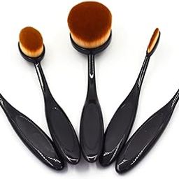 NESA Set of 5 Makeup Brush Cosmetic Oval Toothbrush Blush Powder Foundation Beauty Eyeshadow Black Brushes Set-46