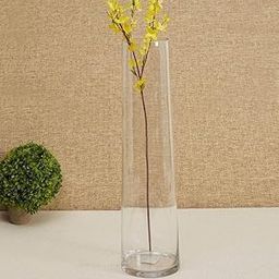 GALLIVANT Decorative Long Glass Vase - Transparent Flower Vase for Home Decoration Items for Living Room 12 inch | Unique Aesthetic Design, Center Table, Home & Office (Minar-12)-image-24