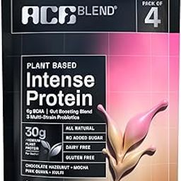 Ace Blend INTENSE 30G A-Grade Plant Protein | Pack of 4 Flavours | Complete Amino Acid Profile | Probiotics + Fibre | 6g BCAA | 95%+ Bio Available | Advanced Lean Muscle Growth & Recovery-picture-30