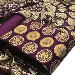 Women's Banarasi Silk Unstitched Salwar Suit Dress Material With Dupatta-image-92
